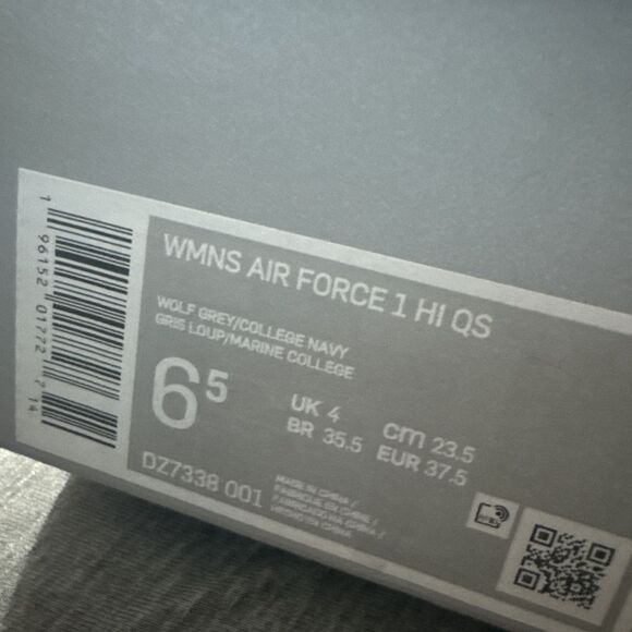 Nike Air Force 1 High New England Patriots Womens Size 6.5 Wolf Gray Navy - Picture 7 of 7